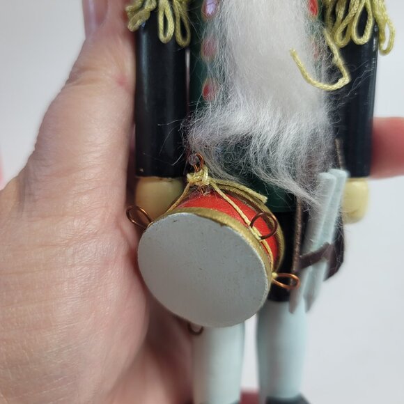 Vintage Santa's Workbench Nutcracker Toy Soldier in Uniform with Drums - Picture 7 of 11
